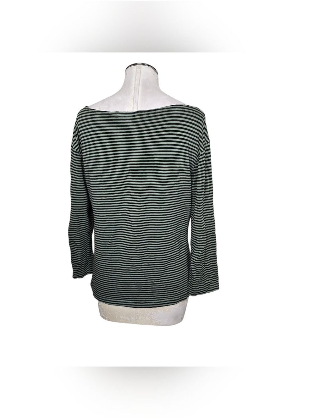 Cut Loose Shirt Striped Green Black M - Picture 3 of 5
